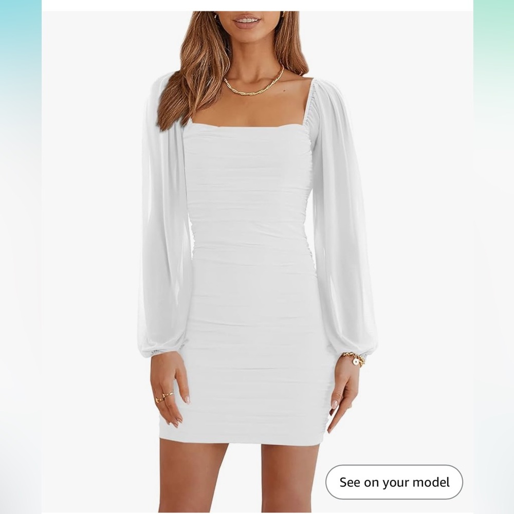 Mesh Long Sleeve Dress - XL